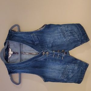 CAbi #347 Partridge Denim Waistcoat Vest Size M